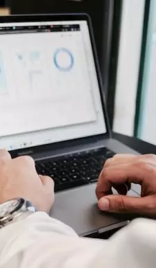 Laptop with graphs